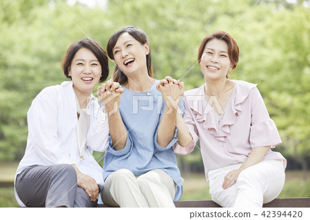 Life, Park, Friends, Middle-aged, Korean 42394420