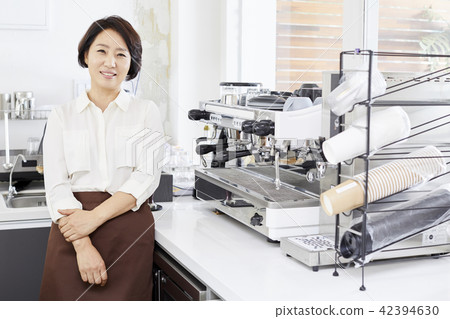 咖啡廳，咖啡師，韓國菜 42394630