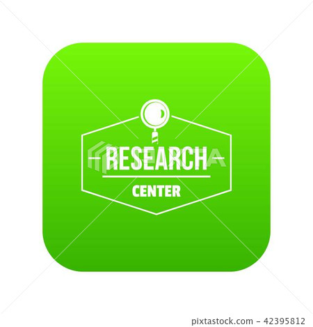 Research center icon green vector 42395812