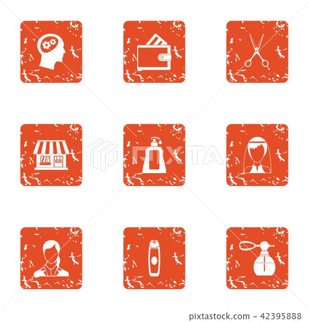 Fragrance icons set, grunge style - Stock Illustration [42395888] - PIXTA