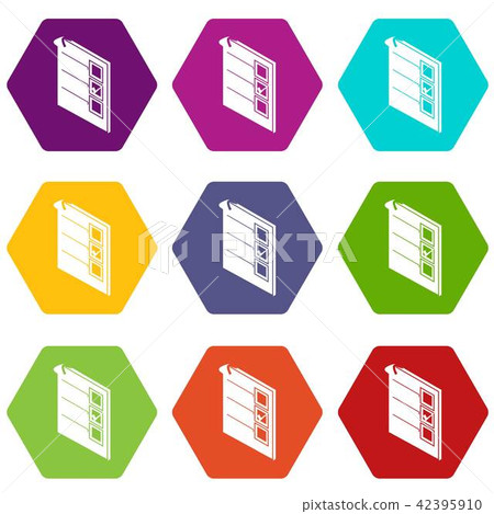 Voted paper icons set 9 vector 42395910