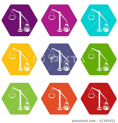 Balance election icons set 9 vector 42395912
