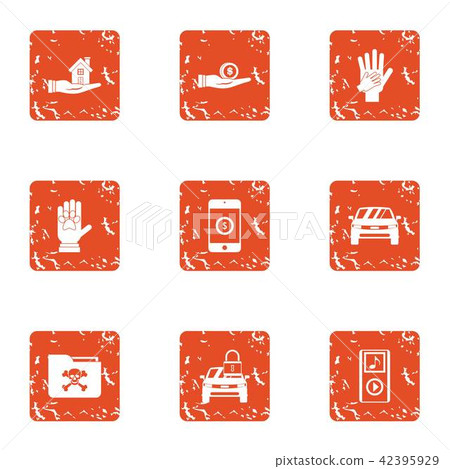 Foreman icons set, grunge style Foreman icons set, grunge style 42395929