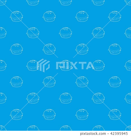 Hamburger pattern vector seamless blue 42395945