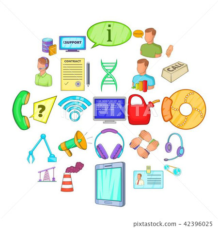Parsimony icons set, cartoon style Parsimony icons set, cartoon style 42396025
