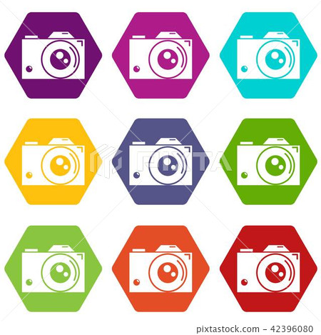 Retro camera icons set 9 vector Retro camera icons set 9 vector 42396080