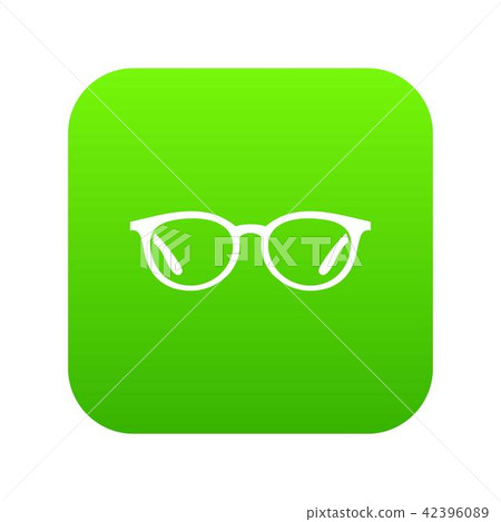 Glasses icon digital green Glasses icon digital green 42396089