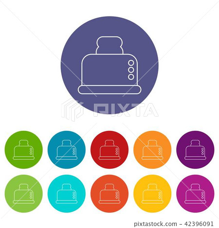 Steal toaster icons set vector color Steal toaster icons set vector color 42396091
