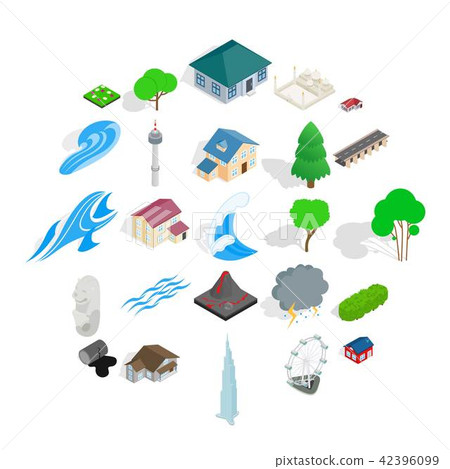 Unit icons set, cartoon style Unit icons set, cartoon style 42396099