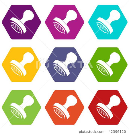 Postal stamp icons set 9 vector Postal stamp icons set 9 vector 42396120