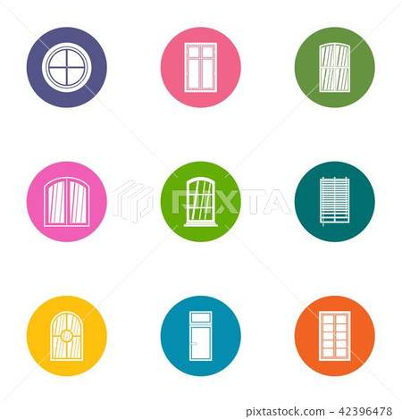 Window aperture icons set, flat style Window aperture icons set, flat style 42396478