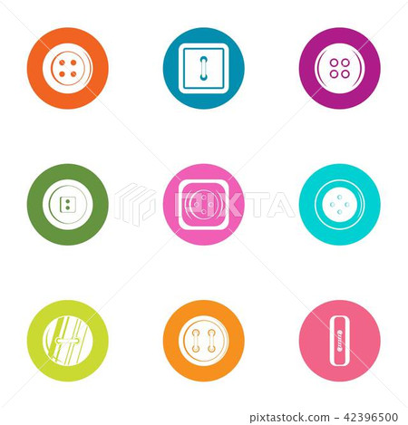Fastener icons set, flat style - Stock Illustration [42396500] - PIXTA