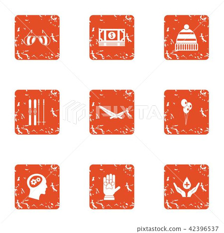 Dole icons set, grunge style 42396537