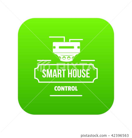 Smart house icon green vector 42396563