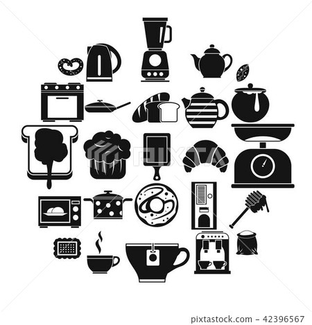 Prepare a meal icons set, simple style 42396567