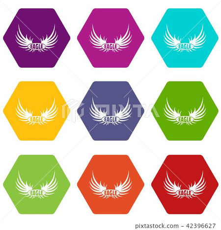 Bird wing icons set 9 vector 42396627