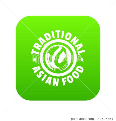 Lunch asian food icon green vector Lunch asian food icon green vector 42396765