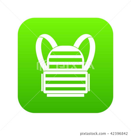 Military backpack icon digital green 42396842