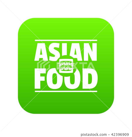 Asian food icon green vector 42396909