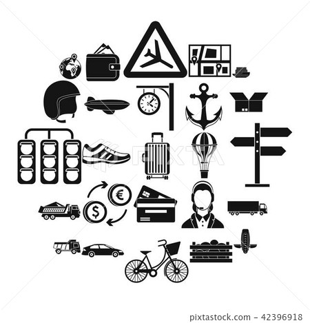 Exchange icons set, simple style 42396918