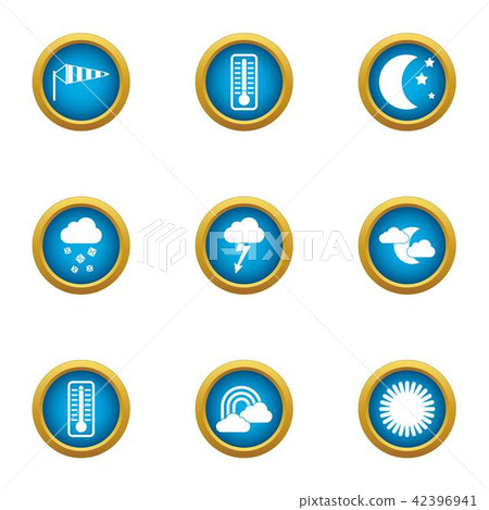 Weather widget icons set, flat style 42396941
