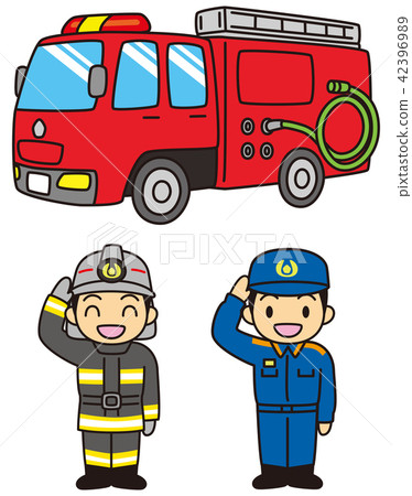 消防車和消防員 42396989