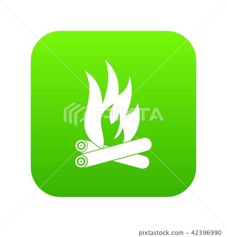 Bonfire icon green vector Bonfire icon green vector 42396990