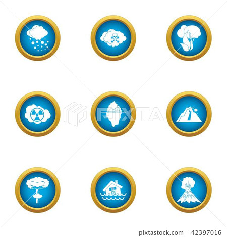 Exhaust icons set, flat style 42397016