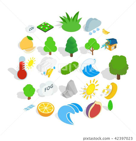 Earth icons set, isometric style 42397023