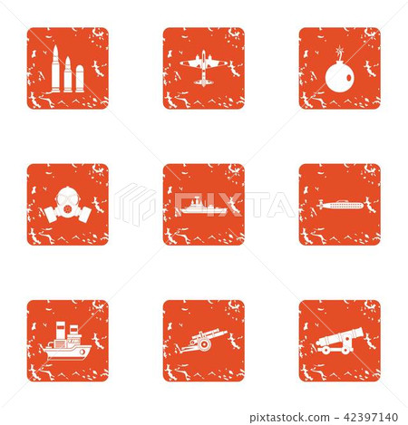 Deprivation icons set, grunge style Deprivation icons set, grunge style 42397140