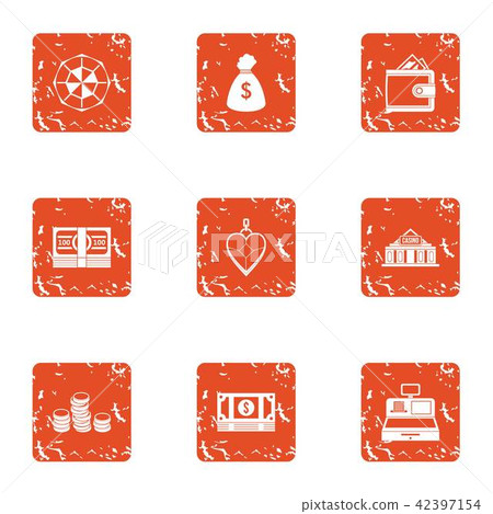 Exchange icons set, grunge style Exchange icons set, grunge style 42397154
