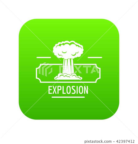 Smoke explosion icon green vector - Stock Illustration [42397412] - PIXTA