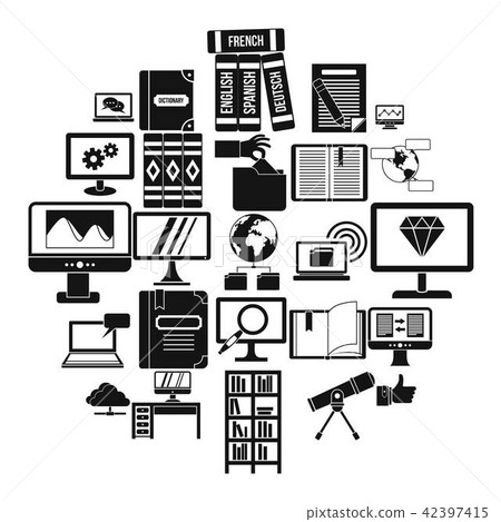 Explorer icons set, simple style - Stock Illustration [42397415] - PIXTA