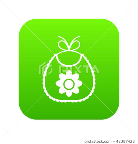 Baby bib icon digital green Baby bib icon digital green 42397428