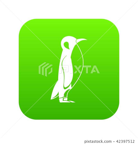 Penguin icon green vector 42397512