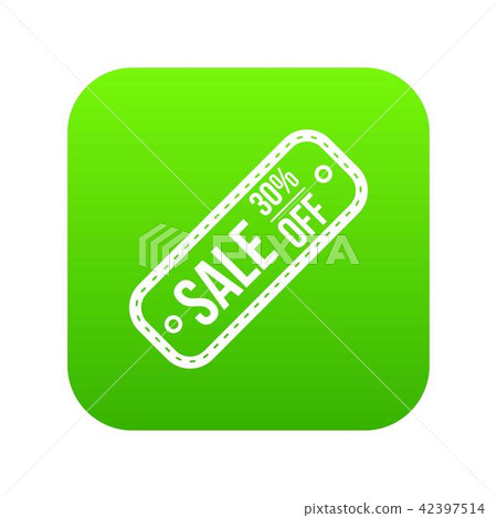 Sale tag 30 percent off icon digital green Sale tag 30 percent off icon digital green 42397514