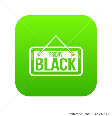 Black Friday signboard icon digital green Black Friday signboard icon digital green 42397515