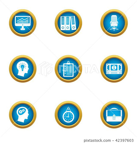 Cash rate icons set, flat style 42397603