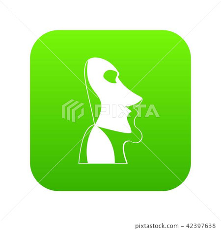 Easter island icon green vector 42397638