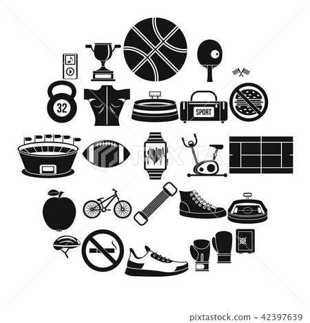 Affray icons set, simple style 42397639