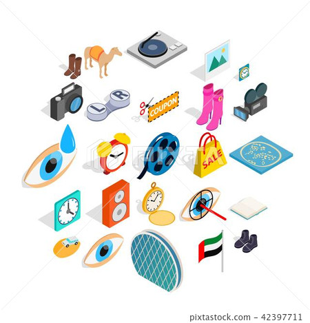 Brand of clothing icons set, isometric style Brand of clothing icons set, isometric style 42397711