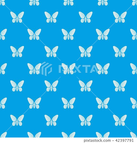 Butterfly with striped pattern on wings pattern vector seamless blue 42397791