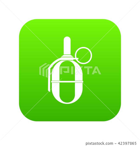 Hand paintball grenade icon digital green 42397865