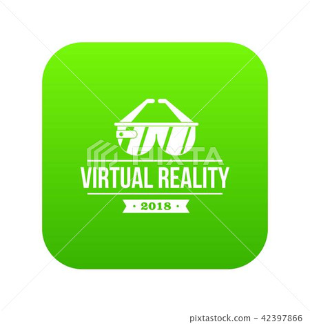 Virtual reality icon green vector 42397866