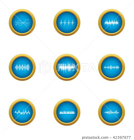 Pulse icons set, flat style Pulse icons set, flat style 42397877