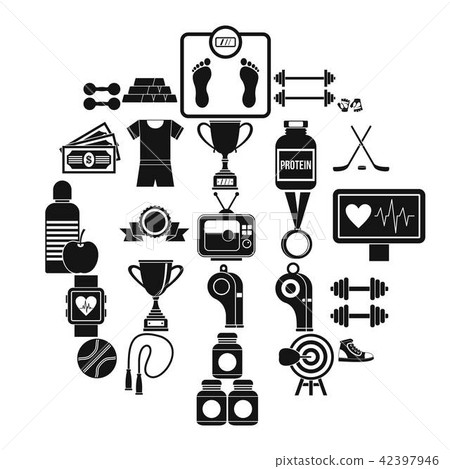 Tussle icons set, simple style 42397946