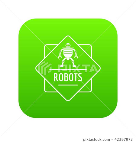 Robot technology icon green vector Robot technology icon green vector 42397972