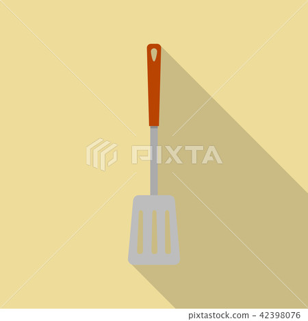 Metal spatula icon, flat style 42398076