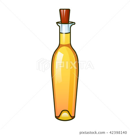 Golden olive oil bottle icon, cartoon style Golden olive oil bottle icon, cartoon style 42398140