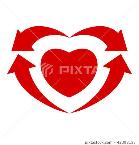 Arrows heart icon, simple style Arrows heart icon, simple style 42398155
